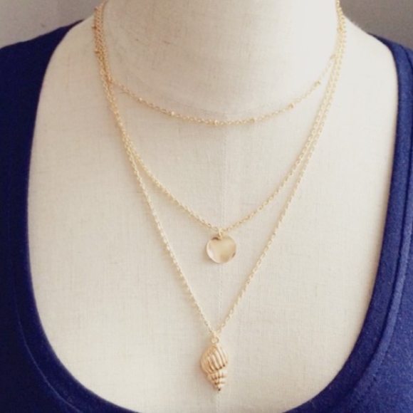 Boho Conch Seashell Gold Choker Necklace - Picture 2 of 4